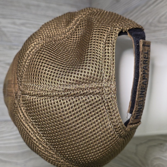 Nine Line Apparel Dropline Snapback Trucker Hat Distressed Brown - Picture 4 of 9